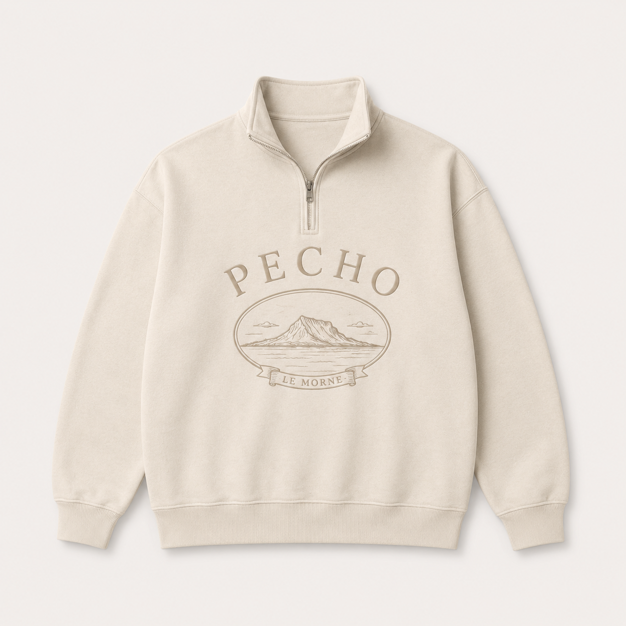 Le Morne Quarter-Zip — Écru Marine